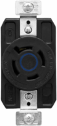 Eaton Arrow Hart Color Coded Locking Receptacle, #14-8 AWG, 20A, Industrial, 3ØY 120/208 V,Blue, Black, Ultra grip, Glass filled Nylon, L18-20, Four-pole, Four-wire, Glass-filled Nylon, -40°C (w/o impact) to 70°C (-40°F to 158°F)
