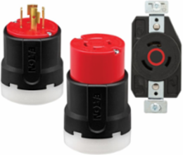 Eaton Arrow Hart Color Coded Locking Receptacle, #14-8 AWG, 30A, Industrial, 3ØY 277/480 V,Red, Black, Ultra grip, Glass filled Nylon, L19-30, Four-pole, Four-wire, Glass-filled Nylon, -40°C (w/o impact) to 70°C (-40°F to 158°F)