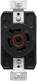 Eaton Arrow Hart Color Coded Locking Receptacle, #14-8 AWG, 20A, Industrial, 3ØY 277/480 V,Red, Black, Ultra grip, Glass filled Nylon, L22-20, Four-pole, Five-wire, Glass-filled Nylon, -40°C (w/o impact) to 70°C (-40°F to 158°F)