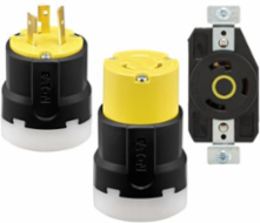 Eaton Arrow Hart Color Coded Locking Plug — Voltage Rating: 125 V, Color: Yellow Black, Number Of Poles: Two-pole, Number Of Wires: 3, Amperage Rating: 30A