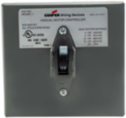 Manual Motor Controller, 60A, 600 V, Two-Pole, Single-Phase, NEMA 1, Gray