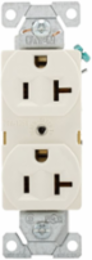 Duplex Receptacle, Commercial Grade, 20A, 125V, NEMA 5-20R, Light Almond (BR20LA)