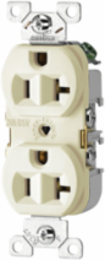 Duplex Receptacle, Commercial Grade, 20A, 125V, NEMA 5-20R, Almond (CR20A)