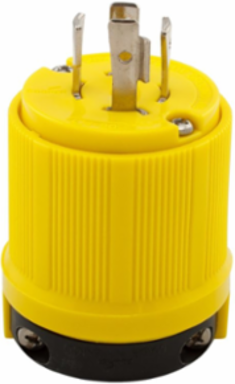 Locking Plug, Corrosion Resistant, NEMA L14-20, 20A, 125/250 V, #14-8 AWG, Yellow