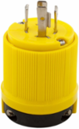 Locking Plug, Corrosion Resistant, NEMA L14-20, 20A, 125/250 V, #14-8 AWG, Yellow