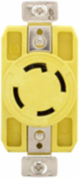 Locking Receptacle, Corrosion Resistant, NEMA L14-30, 30A, 125/250 V, #14-10 AWG, Yellow