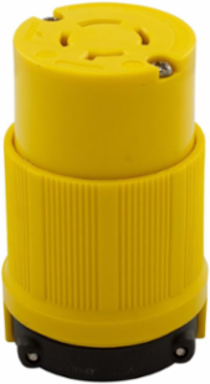 Locking Connector, Corrosion Resistant, NEMA L15-20, 20A, 3-Phase 250 V, #14-8 AWG, Yellow