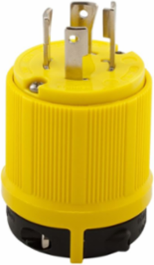 Locking Plug, Corrosion Resistant, NEMA L15-20, 20A, 3-Phase 250 V, #14-8 AWG, Yellow