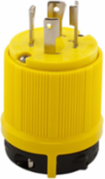 Locking Plug, Corrosion Resistant, NEMA L15-20, 20A, 3-Phase 250 V, #14-8 AWG, Yellow