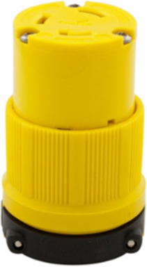 Locking Connector, Corrosion Resistant, NEMA L5-30, 30A, 125 V, #14-8 AWG, Yellow