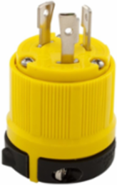 Locking Plug, Corrosion Resistant, NEMA L5-30, 30A, 125 V, #14-8 AWG, Yellow