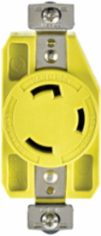Locking Receptacle, Corrosion Resistant, NEMA L5-30, 30A, 125 V, #14-10 AWG, Yellow