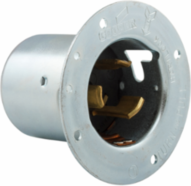 Eaton locking flanged inlet with lid