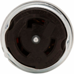 Locking Connector, California Standard, Armored, 50A, 480V, Two-Pole, Non-NEMA, Steel