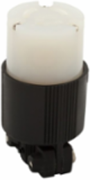 Locking Connector, Safety Grip, 15A, 277V, Two-Pole, 3-Wire, Nylon, White/Black