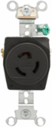 Locking Receptacle, Safety Grip, 15A, 277V, Two-Pole, 3-Wire, Glass-Filled Nylon, Black