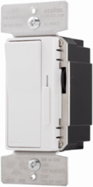 Eaton decorator dimmer, Preset feature, #14 - 12 AWG, 120/277V, Bck and sd wiring, Slide actuator, Almond, ivory, wht, 1000 sq ft coverage illumination, LED, FLR, 1-pole, 3-way, 1200W, 1660W 736827