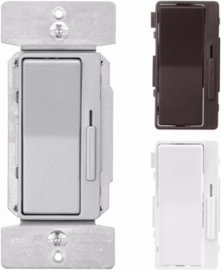 Eaton decorator dimmer, Univ. decorator dimmer w/ preset Oil Rubbed Bronze/Silver Granite/White