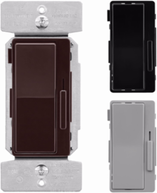 Eaton decorator dimmer, Universal decorator dimmer w/ preset Brown/Gray/Black