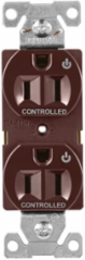 Modular Duplex Receptacle, EZLink, 15A, 125 Vac, NEMA 5-15R, Dual Controlled, Brown