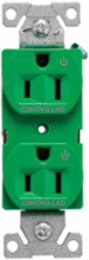 Modular Duplex Receptacle, EZLink, 15A, 125 Vac, NEMA 5-15R, Dual Controlled, Green