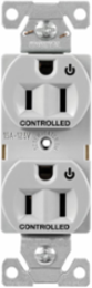 Modular Duplex Receptacle, EZLink, 15A, 125 Vac, NEMA 5-15R, Dual Controlled, Gray
