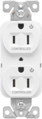Modular Duplex Receptacle, EZLink, 15A, 125 Vac, NEMA 5-15R, Dual Controlled, Light Almond
