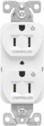 Modular Duplex Receptacle, EZLink, 15A, 125 Vac, NEMA 5-15R, Dual Controlled, Red