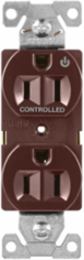 Modular Duplex Receptacle, EZLink, 15A, 125 Vac, NEMA 5-15R, Half Controlled, Brown