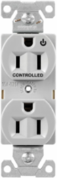 Modular Duplex Receptacle, EZLink, 15A, 125 Vac, NEMA 5-15R, Half Controlled, Gray