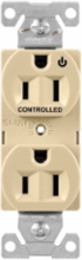 EZLink Modular Duplex Receptacle, 15A, 125V, Half Controlled, NEMA 5-15R, Ivory