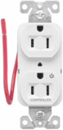 EZLink Modular Duplex Receptacle, 15A, 125V, Half Controlled, NEMA 5-15R, White
