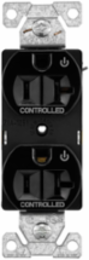 EZLink Modular Duplex Receptacle, 20A, 125V, Dual Controlled, NEMA 5-20R, Black