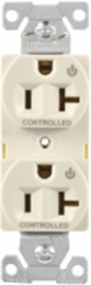 EZLink Modular Duplex Receptacle, 20A, 125V, Dual Controlled, NEMA 5-20R, Light Almond