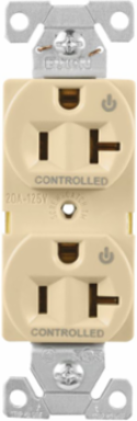 EZLink Modular Duplex Receptacle, 20A, 125V, Dual Controlled, NEMA 5-20R, Ivory