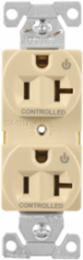 EZLink Modular Duplex Receptacle, 20A, 125V, Dual Controlled, NEMA 5-20R, Ivory