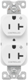 Modular Duplex Receptacle, EZLink, 20A, 125V, NEMA 5-20R, Dual Controlled, White