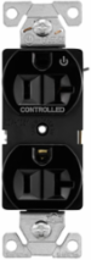 Modular Duplex Receptacle, EZLink, 20A, 125V, NEMA 5-20R, Half Controlled, Black