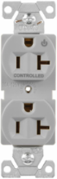 Modular Duplex Receptacle, EZLink, 20A, 125V, NEMA 5-20R, Half Controlled, Gray
