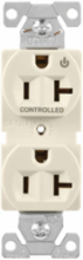Modular Duplex Receptacle, EZLink, 20A, 125V, NEMA 5-20R, Half Controlled, Light Almond