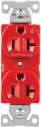 Modular Duplex Receptacle, EZLink, 20A, 125V, NEMA 5-20R, Half Controlled, Red