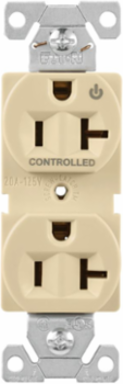 Modular Duplex Receptacle, EZLink, 20A, 125V, NEMA 5-20R, Half Controlled, Ivory