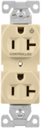 Modular Duplex Receptacle, EZLink, 20A, 125V, NEMA 5-20R, Half Controlled, Ivory