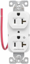 Modular Duplex Receptacle, EZLink, 20A, 125V, NEMA 5-20R, Half Controlled, White