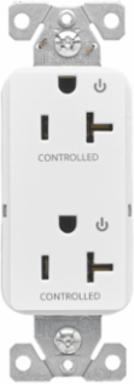 Modular Decorator Receptacle, EZLink, 20A, 125V, NEMA 5-20R, Dual Controlled, Black