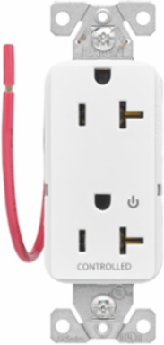 Modular Decorator Receptacle, EZLink, 20A, 125V, NEMA 5-20R, Half Controlled, Light Almond
