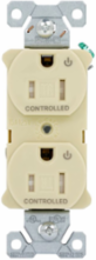 Modular Duplex Receptacle, 15A, 125 Vac, NEMA 5-15R, Tamper-Resistant, Dual Controlled, Black