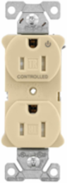 Modular Duplex Receptacle, EZLink, 15A, 125V, Tamper-Resistant, Half Controlled, NEMA 5-15R, Ivory