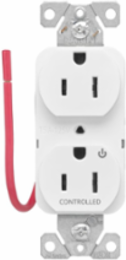 Modular Duplex Receptacle, EZLink, 15A, 125V, Tamper-Resistant, Half Controlled, NEMA 5-15R, White