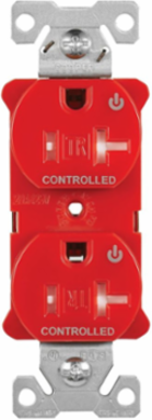 Modular Duplex Receptacle, EZLink, 20A, 125V, Tamper-Resistant, Dual Controlled, NEMA 5-20R, Red